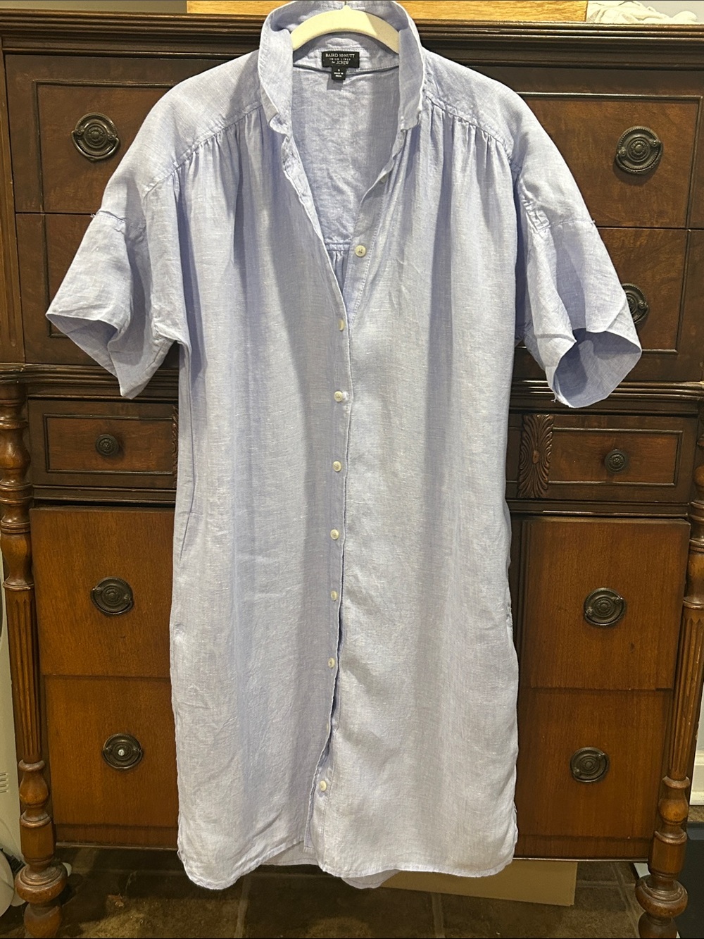 J.Crew Relaxed-Fit Baird McNutt Irish linen Shirt Dress Women’s Size Small - Picture 3 of 11